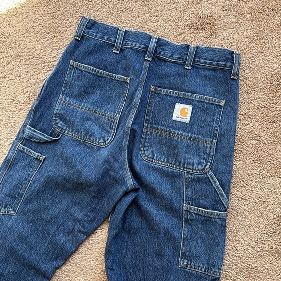 Carhartt Denim Single Knee Carpenter Cargo Work Streetwear Pants - Picture 6 of 9